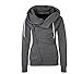 KUANG YANZI Casual Fashion lady Women Autumn Zipper Hoodies Sweatshirt Coat, Large, Grey