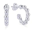Sterling Silver Ball Hoop Earrings w/ butterfly style hook