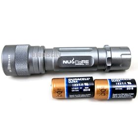 Nu-Flare Ultrabright Compact 77R92L Luxeon Rebel 90 6W LED Police Flashlight - Zoom Focus, 2 x CR123A Cells, 210 Lumens for 5 hours, Bright/Efficient