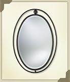 Quorum 23-99-95 Decorative Hemisphere Mirror, Satin Nickel Finish