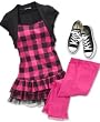 Eyeshadow Girls Tunic, Shrug and Leggings Set & Converse Sneakers