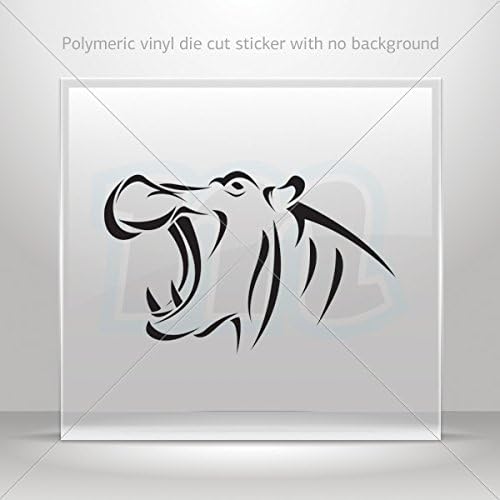 Decal Sticker Hippopotamus Head Motorbike Vehicle Weatherproof Garage Durable Bicycles 0502 ZZ898
