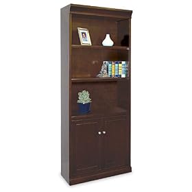 Espresso Finish Bookcase with Doors Espresso by Kathy Ireland Martin