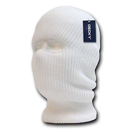 DECKY Face Mask 1 Hole Beanie, White