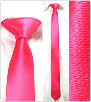 MasQline Schmale Krawatte 5cm pink-neon