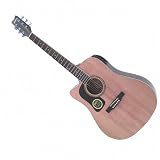 Musical Instruments : Washburn D10SCELH Left-Handed Dreadnought Cutaway Acoustic-Electric Guitar (Natural)