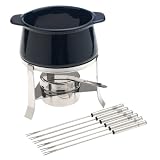 Chantal 1-3 4 Quart Ceramic Fondue Set, Cobalt Blue by Chantal