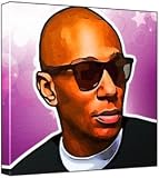 Mos Def - Pop Art Print (Multicolour; Purple Stars Background) 30 x 30 x 2 cm Medium Square Deep Box Canvas