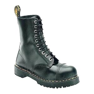 Dr. Martens 8761FH 10-Eyelet Cap Toe Boot - Black Boots by Dr. Martens