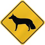 ONLY WHITE GERMAN SHEPHERD DOG CROSSING SIGN DOG