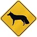 ONLY  WHITE GERMAN SHEPHERD DOG  CROSSING SIGN DOG