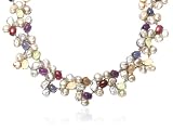 Freshwater Cultured Pearl & Cabochon Gemstone Sterling Silver Necklace, 17.5\