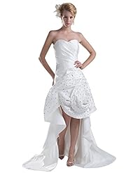 A-line Strapless Sweetheart Lace Natural   Waistline Satin Floor Length High-Low-Hem  Dress