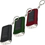 Trademark 72-72645 Solar Energy LED Flashlight with Keychain - Set of 3