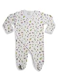 Bambolino - Newborn Baby Girls Long Sleeved Footed Coverall, White, Multi