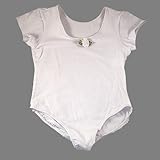 IMAGE OF Little Girls White Short Sleeve Ballet Dance Gymnastics Leotard (6)