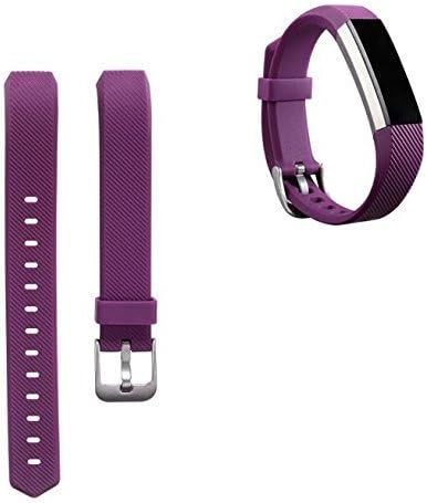 Fitbit alta Band, Rileysun Accessory Replacement Silicon Wristband With Secure Clasps for Fitbit Alta Watch Buckle Design (No tracker) (Deep purple)
