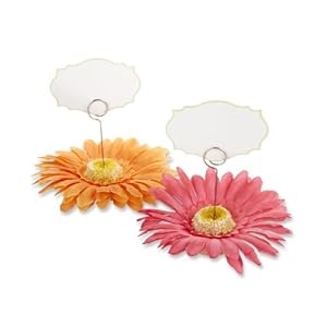 Kate Aspen Petal Pretty Gerbera Daisy Place Card and Photo Holder, Hot Pink (Set of 6)