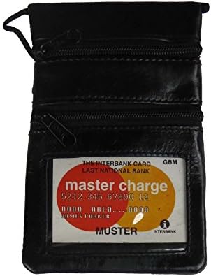 Neck ID Holder with Multiple Pockets (Black)