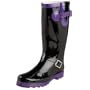 Western Chief Women's Strap Classic - Black/Purple Rain Boot,Black,10 M US