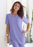 Roamans Plus Size Notch Neck Tunic - Solid Colors