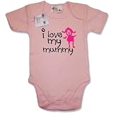 Dirty Fingers I love my Mummy Baby & Toddler Short Sleeve Bodysuit / BabyGrow, 6-12 months, Pink