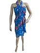 Hippie Boho Colorful Blue Water Splashed Pareo Dress Sarong Beach Cover Up