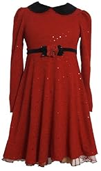 Girls Polyester/Velvet/Knit Empire   Waistline  Dress