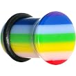 0 Gauge Acrylic Retro Rainbow Single Flare Plug