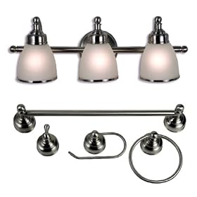 Checkolite 19371-71 3-Light Bath in a Box, Brushed Nickel by Checkolite