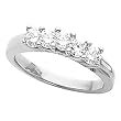 14K White Gold Diamond Five-Stone Anniversary Ring - 0.75 Ct.