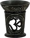 Natural Black Soapstone Aromatherapy Diffuser - Buddhist Om Mantra Design - Warmer for Home Fragrance Oils, Essential Oils & Wax Tarts