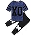 CANIS Baby Boy Short Sleeve XO T-shirt and X print Pants Outfits (90(12-18M))