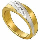 0.20 Ct.T.W. Round Brilliant Cut Diamonds in Two Tone 14.Kt. Gold. Two Tone Men''s Diamond Band