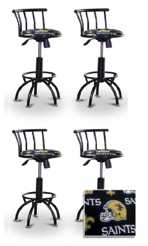 4 New Orleans Saints Themed Adjustable Height 24"-29" Black Metal Finish Swivel Seat Bar Stools! at Amazon.com