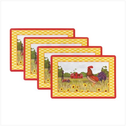 4 PC ROOSTER VINYL PLACEMAT