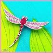 14K Ruby & Pink Sapphire Dragonfly Pin