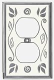Leaf Ivory Single Color Outlet Switch Plate