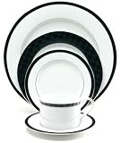 Nikko Ceramics Black Tie 20-Piece Dinnerware Set, Service for 4