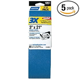 Norton 49262 3X 3 x 21 120 Grit Sanding Belt - 5 Pack by Norton