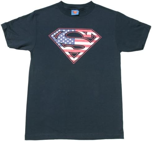 DC COMICS SUPERMAN "AMERICAN FLAG SHIELD" Licensed Tee, Adult XL