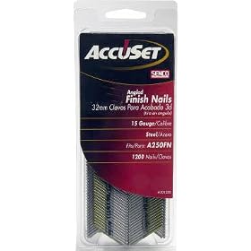 AccuSet A301250 1-1 4-Inch by 15 Gauge by 35 Degree Angled Finish Nail (1,200 per Box) by AccuSet