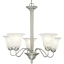 Thomas Lighting SL8811-78 Riva Five-Light Chandelier Brushed Nickel Finish with Etched Alabaster Style Glass