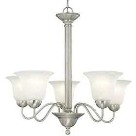 Thomas Lighting SL8811-78 Riva Five-Light Chandelier Brushed Nickel Finish with Etched... by Thomas Lighting
