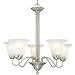 Thomas Lighting SL8811-78 Riva Five-Light Chandelier Brushed Nickel Finish with Etched Alabaster Style Glass