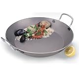 World Cuisine 51336 Heavy Duty Carbon-Steel Paella Pan, 14 1/8 dia.