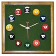 Square Oak Billiard Clock With Standard Green Mali Felt - Billiards > Accessories