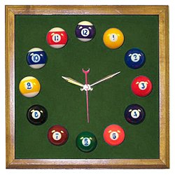 Square Cherry Billiard Clock With Spruce Mali Felt