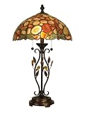 Dale Tiffany TT90240 Dragonfly Agate Table Lamp, Antique Golden Sand and Art Glass Shade