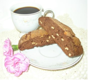 8 pieces Unfrosted CHOCOLATE CAPPUCCINO Biscotti by Peggy